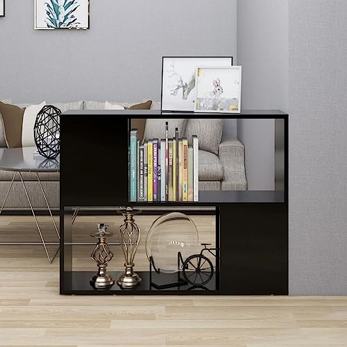 HETFTJN TV Schrank Schwarz 80x 24 x 63 cm Holzwerkstoff Modernes Design mit Stauraum für Bücher und Deko Robust und Langlebig für Wohnzimmer von HETFTJN