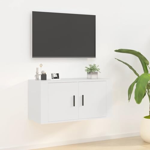 HETFTJN TV-Wandschrank, Sideboard Holz Wohnzimmertisch Tv Wandschrank Tv Board Geeignet für Wohnzimmer Kleine Räume Den Flur Schlafzimmer Weiß 80x34,5x40 cm von HETFTJN