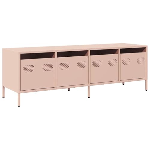 HETFTJN Tv Unit Tv Schrank Sideboard Tv Lowboard Wohnzimmer Möbel - TV-Schrank Rosa 135x39x43,5 cm Kaltgewalzter Stahl für Schlafzimmer Badezimmer Flur Wohnzimmer von HETFTJN