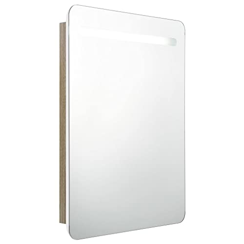 HETFTJN Unterschrank Bad Badezimmerschrank Schmal Badregal Medikamentenschrank - LED-Bad-Spiegelschrank Weiß und Eichen-Optik 60x11x80 cm für Wohnzimmer Badezimmer Flur Küche HETFTJN Unterschrank Bad Badezimmerschrank Schmal Badregal Medikamentenschrank - LED-Bad-Spiegelschrank Weiß und Eichen-Optik 60x11x80 cm für Wohnzimmer Badezimmer Flur Küche von HETFTJN