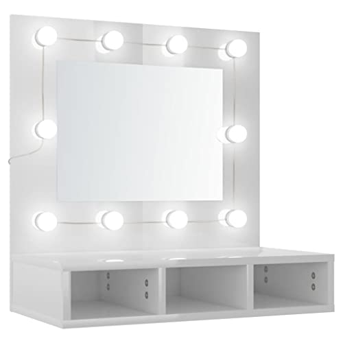 HETFTJN Unterschrank Bad Medikamenten Aufbewahrung Medizinschrank Schuhschrank - Spiegelschrank mit LED Hochglanz-Weiß 60x31,5x62 cm für Badezimmer Flur Küche Wohnzimmer HETFTJN Unterschrank Bad Medikamenten Aufbewahrung Medizinschrank Schuhschrank - Spiegelschrank mit LED Hochglanz-Weiß 60x31,5x62 cm für Badezimmer Flur Küche Wohnzimmer von HETFTJN