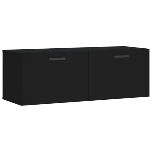 HETFTJN Vorratsschrank Küche Schrank Organizer Apothekerschrank Werkstattschrank - Wandschrank Schwarz 100x36,5x35 cm Holzwerkstoff für Büro Ankleidezimmer Schlafzimmer Garten von HETFTJN