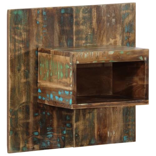 HETFTJN Wand-Nachttisch Mehrfarbig 50x27x50 cm aus Massiv-Altholz, Schmaler Beistelltisch mit Stauraum, Robuste Nachtkommode für Schlafzimmer, Modernes Sideboard fürs Bett HETFTJN Wand-Nachttisch Mehrfarbig 50x27x50 cm aus Massiv-Altholz, Schmaler Beistelltisch mit Stauraum, Robuste Nachtkommode für Schlafzimmer, Modernes Sideboard fürs Bett von HETFTJN