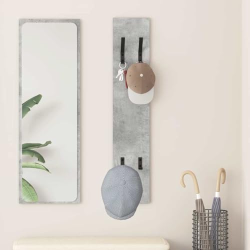 HETFTJN Wandgarderobe Betongrau 20x1,5x100 cm aus Holzwerkstoff Modernes Design mit Robusten Haken für Flur Eingang und Kleine Räume von HETFTJN