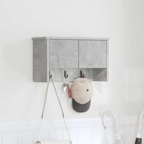 HETFTJN Wandgarderobe Betongrau 50 x 20 x 30 cm Modernes Design mit Wandmontierten Regalen und Funktionalen Haken für Flur Eingangsbereich und Wohnzimmer HETFTJN Wandgarderobe Betongrau 50 x 20 x 30 cm Modernes Design mit Wandmontierten Regalen und Funktionalen Haken für Flur Eingangsbereich und Wohnzimmer von HETFTJN