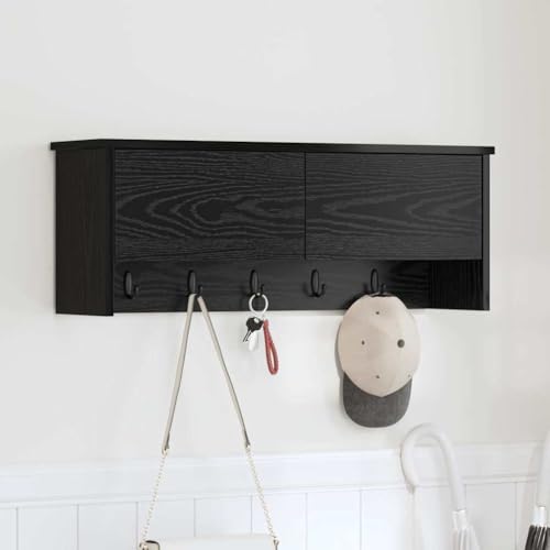HETFTJN Wandgarderobe Modernes Wandregal aus Holzwerkstoff 80 x 20 x 30 cm mit Ablagefach und Haken für Flur Eingangsbereich und Wohnzimmer HETFTJN Wandgarderobe Modernes Wandregal aus Holzwerkstoff 80 x 20 x 30 cm mit Ablagefach und Haken für Flur Eingangsbereich und Wohnzimmer von HETFTJN