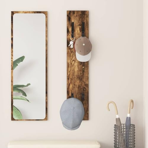 HETFTJN Wandgarderobe Räuchereiche 20 x 1,5 x 100 cm aus Holzwerkstoff mit Wandmontage Modernes Design und Platzsparend für Flur Eingang HETFTJN Wandgarderobe Räuchereiche 20 x 1,5 x 100 cm aus Holzwerkstoff mit Wandmontage Modernes Design und Platzsparend für Flur Eingang von HETFTJN