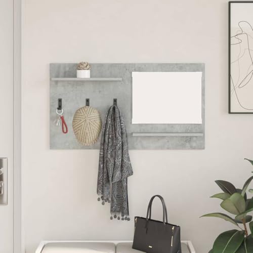HETFTJN Wandmontierter Kleiderständer Betongrau 90 x 10 x 50 cm Modernes Design mit Regalbrett und Haken für Flur Wohnzimmer und Schlafzimmer HETFTJN Wandmontierter Kleiderständer Betongrau 90 x 10 x 50 cm Modernes Design mit Regalbrett und Haken für Flur Wohnzimmer und Schlafzimmer von HETFTJN