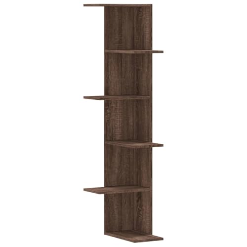 HETFTJN Wandregal Pflanzen Kleines Bücherregal Wand Wandregal Schwebend - Wand-Eckregal Braun Eichen-Optik 36,5x36,5x140 cm Holzwerkstoff für Bad Badezimmer Outdoor Balkon HETFTJN Wandregal Pflanzen Kleines Bücherregal Wand Wandregal Schwebend - Wand-Eckregal Braun Eichen-Optik 36,5x36,5x140 cm Holzwerkstoff für Bad Badezimmer Outdoor Balkon von HETFTJN