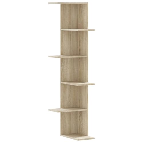 HETFTJN Wandregal Pflanzen Kleines Bücherregal Wand Wandregal Schwebend - Wand-Eckregal Sonoma-Eiche 36,5x36,5x140 cm Holzwerkstoff für Bad Badezimmer Outdoor Balkon HETFTJN Wandregal Pflanzen Kleines Bücherregal Wand Wandregal Schwebend - Wand-Eckregal Sonoma-Eiche 36,5x36,5x140 cm Holzwerkstoff für Bad Badezimmer Outdoor Balkon von HETFTJN