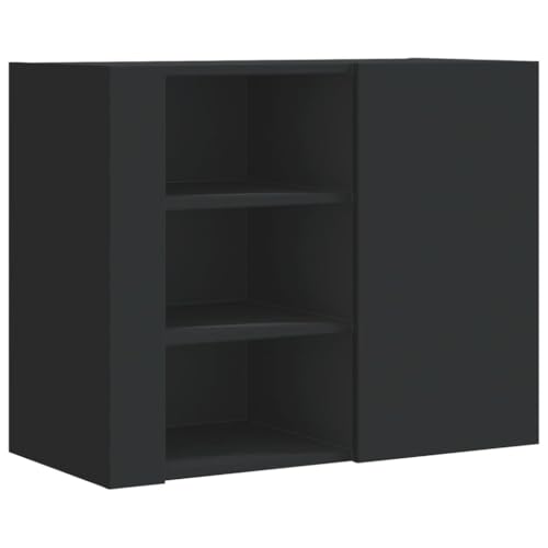 HETFTJN Wandregal Schwebend Gewürzregal Wall Shelf Pflanzenhalter Wand - Wandregal Schwarz 75x35x60 cm Holzwerkstoff für Balkon Wohnzimmer Bad Flur HETFTJN Wandregal Schwebend Gewürzregal Wall Shelf Pflanzenhalter Wand - Wandregal Schwarz 75x35x60 cm Holzwerkstoff für Balkon Wohnzimmer Bad Flur von HETFTJN