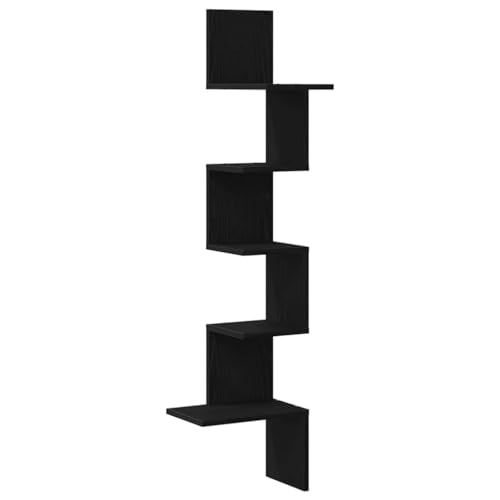 HETFTJN Wandregale Gewürzregal Wall Shelf Wandtegal - Wand-Eckregal Schwarz 32x32x127,5 cm Holzwerkstoff für Küche Outdoor Büro Bad HETFTJN Wandregale Gewürzregal Wall Shelf Wandtegal - Wand-Eckregal Schwarz 32x32x127,5 cm Holzwerkstoff für Küche Outdoor Büro Bad von HETFTJN