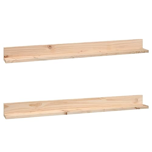 HETFTJN Wandregale Regalboden Badregal Regale für Wände - Wandregale 2 STK. 110x11x9 cm Massivholz Kiefer für Outdoor Badezimmer Zimmer Werkstatt von HETFTJN