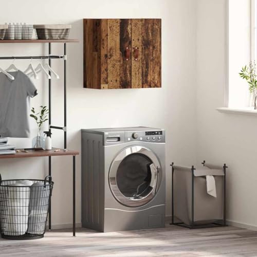 HETFTJN Wandschrank Altholz 60x31x60 cm Holzwerkstoff Moderner Stauraum Schrank für Badezimmer Garage und kleine Räume von HETFTJN