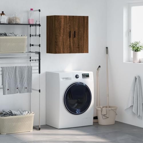 HETFTJN Wandschrank Braun Eichen-Optik 60x31x60 cm Holzwerkstoff Hängeschrank mit Stauraum für Küche Bad und Wohnzimmer Organizer von HETFTJN