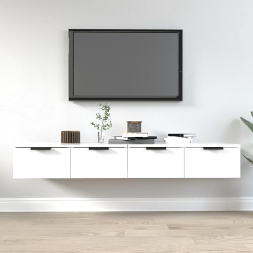 HETFTJN Wandschrank Set 2 Stück Weiß 68x30x20 cm Holzwerkstoff Hängeschrank mit Schubladen Stauraum Optimierung für Wohnzimmer Küche Badezimmer HETFTJN Wandschrank Set 2 Stück Weiß 68x30x20 cm Holzwerkstoff Hängeschrank mit Schubladen Stauraum Optimierung für Wohnzimmer Küche Badezimmer von HETFTJN