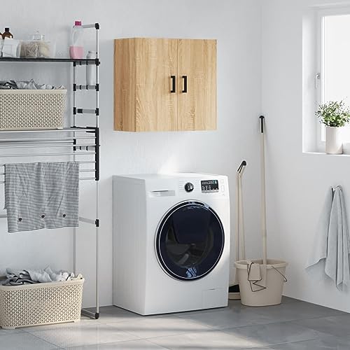 HETFTJN Wandschrank Sonoma Eiche 60x31x60 cm Holzwerkstoff Hängeschrank mit Stauraum, für Küche Bad Wohnzimmer HETFTJN Wandschrank Sonoma Eiche 60x31x60 cm Holzwerkstoff Hängeschrank mit Stauraum, für Küche Bad Wohnzimmer von HETFTJN