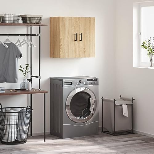 HETFTJN Wandschrank Sonoma Eiche 60x31x60 cm Holzwerkstoff Hängeschrank mit Stauraum, für Küche Bad und Wohnzimmer von HETFTJN