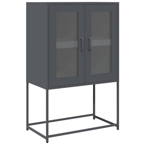 Kleiner Schrank Küchenbuffet Buffetschrank Sideboard Wohnzimmer Aktenschrank Klein - Highboard Anthrazit 68x39x107 cm Stahl für Outdoor Schlafzimmer Bad Flur Kleiner Schrank Küchenbuffet Buffetschrank Sideboard Wohnzimmer Aktenschrank Klein - Highboard Anthrazit 68x39x107 cm Stahl für Outdoor Schlafzimmer Bad Flur von HETFTJN