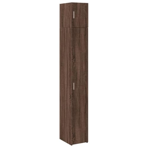 Kleiner Schrank Küchenbuffet Buffetschrank Sideboard Wohnzimmer Aktenschrank Klein - Hochschrank Schmal Eichen-Optik 30x42,5x225 cm Holzwerkstoff für Flur Küche Bad Wohnzimmer von HETFTJN