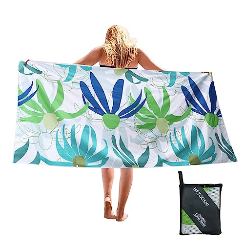 HETOOSHI Strandtuch Mikrofaser Saunatuch Handtuch Groß 160x80cm,schnell trocknende und leichte Stranddecke,Perfekt für den Strand，Badetuch groß, Reisehandtuch | Reise, Strand, Sauna (A01) von HETOOSHI