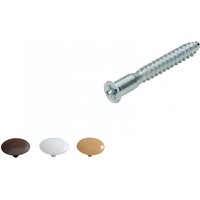 16er Set HETTICH Montageschrauben Stahl verchromt mit Kappe, 50 mm lang HETTICH von HETTICH