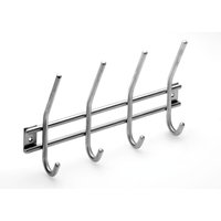 Hettich - Garderobenleiste 4 Haken 30,0 x 16,5 x 5,5 cm Edelstahl Hakenleiste von HETTICH