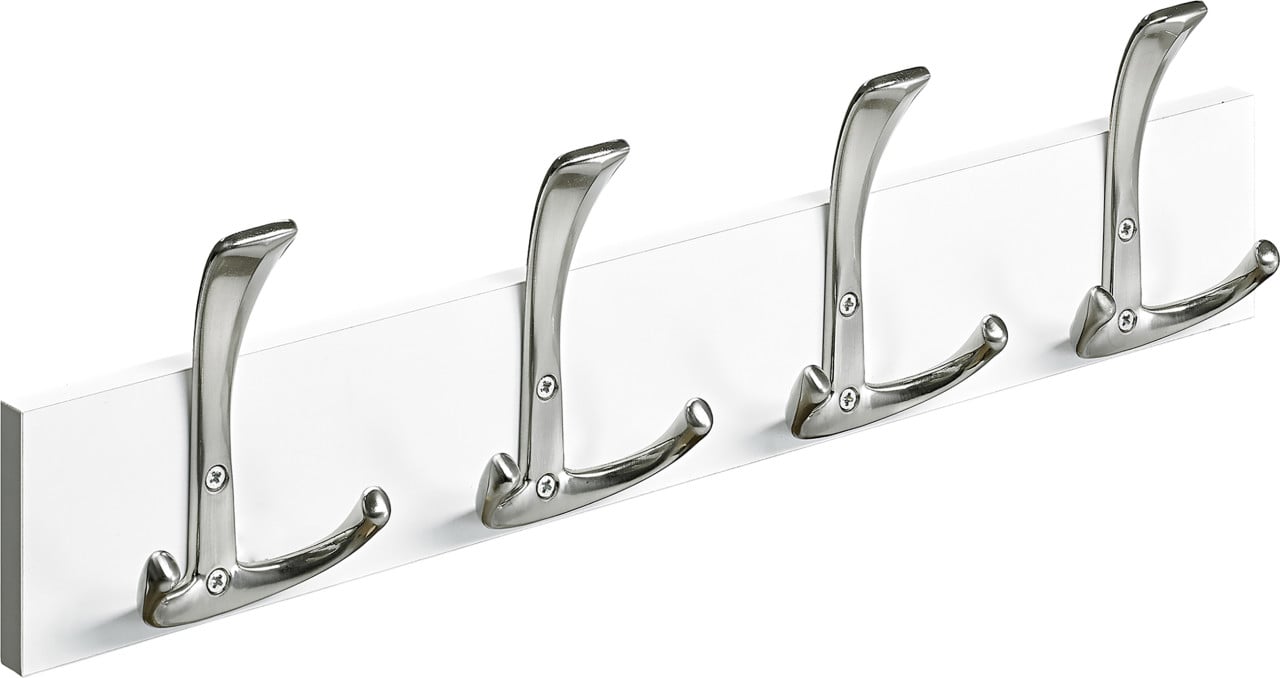 Hettich Garderobenleiste 4 Haken Holz 50 x 13,5 x 5,3 cm weiß von HETTICH