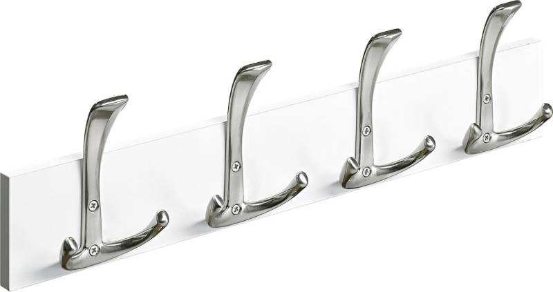 Hettich Garderobenleiste 4 Haken Holz 50 x 13,5 x 5,3 cm weiß von HETTICH