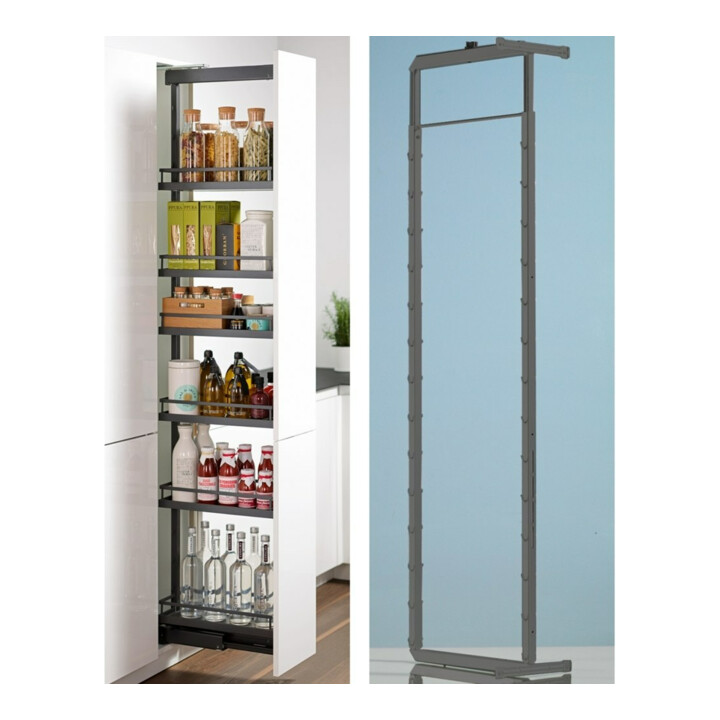 B-Ware Hettich Hochschrankauszugrahmen Auszug Apothekerschrank Silber 1845 2245mm B-Ware Hettich Hochschrankauszugrahmen Auszug Apothekerschrank Silber 1845 2245mm von HETTICH