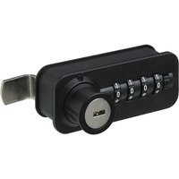 Hettich - Zahlenschloss mit Riegel links Fixcode Kunststoff/Stahl schwarz von HETTICH