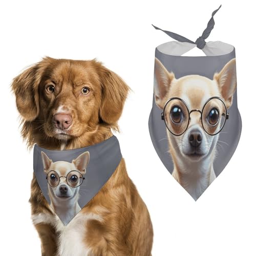 Chihuahua Hundebrille Hundehalstücher zum Füttern und Pflegen, Dreieckstuch für Haustiere, waschbar, für Katzen und Hunde Chihuahua Hundebrille Hundehalstücher zum Füttern und Pflegen, Dreieckstuch für Haustiere, waschbar, für Katzen und Hunde von HETVBNS