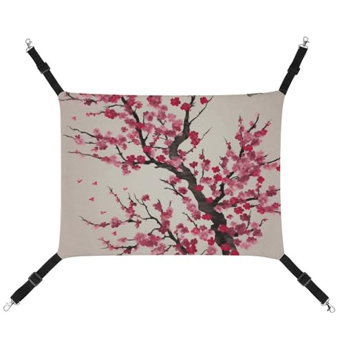HETVBNS Blooming Cherry Tree Haustierhängematte für Katzen & Hunde, weiche atmungsaktive Canvas-Hängematte mit verstellbaren Riemen, bequemes und langlebiges Hängebett für kleine bis mittelgroße HETVBNS Blooming Cherry Tree Haustierhängematte für Katzen & Hunde, weiche atmungsaktive Canvas-Hängematte mit verstellbaren Riemen, bequemes und langlebiges Hängebett für kleine bis mittelgroße von HETVBNS