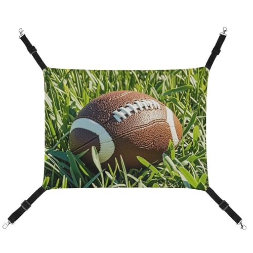 HETVBNS Brown Football Green of Grass Haustier-Hängematte für Katzen und Hunde, weiche, atmungsaktive Canvas-Hängematte mit verstellbaren Riemen, bequemes und langlebiges Hängebett für kleine bis HETVBNS Brown Football Green of Grass Haustier-Hängematte für Katzen und Hunde, weiche, atmungsaktive Canvas-Hängematte mit verstellbaren Riemen, bequemes und langlebiges Hängebett für kleine bis von HETVBNS