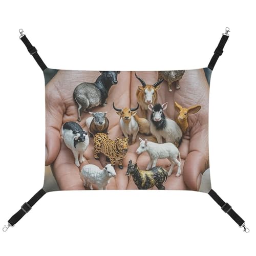 HETVBNS Die zwölf chinesischen Sternzeichen Haustierhängematte für Katzen und Hunde, weiche, atmungsaktive Canvas-Hängematte mit verstellbaren Riemen, bequemes und langlebiges Hängebett für kleine bis von HETVBNS
