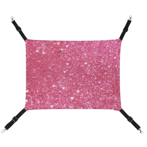 HETVBNS Glitzernde Haustier-Hängematte für Katzen und Hunde, weiche atmungsaktive Canvas-Hängematte mit verstellbaren Trägern, bequemes und langlebiges Hängebett für kleine bis mittelgroße Haustiere von HETVBNS