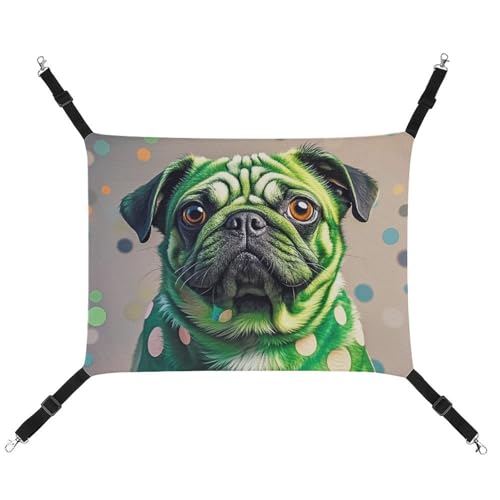 HETVBNS Grüne gepunktete Mops-Haustier-Hängematte für Katzen & Hunde, weiche atmungsaktive Canvas-Hängematte mit verstellbaren Trägern, bequemes und langlebiges Hängebett für kleine bis mittelgroße HETVBNS Grüne gepunktete Mops-Haustier-Hängematte für Katzen & Hunde, weiche atmungsaktive Canvas-Hängematte mit verstellbaren Trägern, bequemes und langlebiges Hängebett für kleine bis mittelgroße von HETVBNS