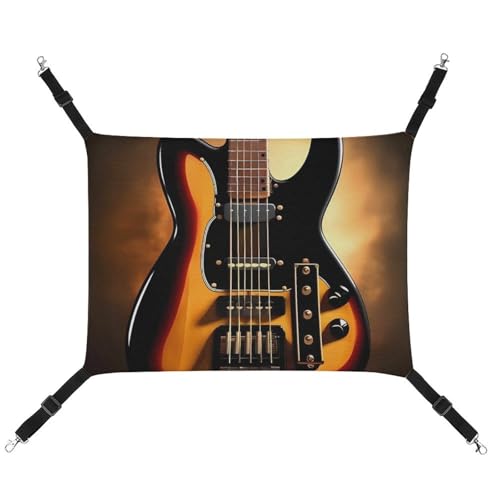 HETVBNS Instrumentalgitarre Haustierhängematte für Katzen und Hunde, weiche, atmungsaktive Canvas-Hängematte mit verstellbaren Riemen, bequemes und langlebiges Hängebett für kleine bis mittelgroße von HETVBNS