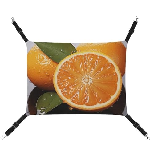 HETVBNS Orange Haustierhängematte für Katzen & Hunde, weiche atmungsaktive Canvas-Hängematte mit verstellbaren Riemen, bequemes und langlebiges Hängebett für kleine bis mittelgroße Haustiere von HETVBNS