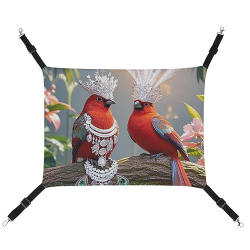 HETVBNS Pärchen Little Bird Haustier-Hängematte für Katzen und Hunde, weiche atmungsaktive Canvas-Hängematte mit verstellbaren Riemen, bequemes und langlebiges Hängebett für kleine bis mittelgroße von HETVBNS