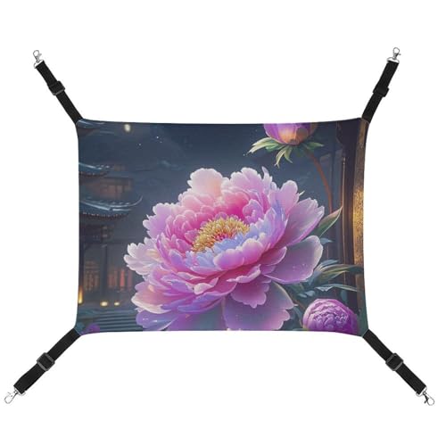 HETVBNS Peony Haustier-Hängematte für Katzen und Hunde, weiche atmungsaktive Canvas-Hängematte mit verstellbaren Trägern, bequemes und langlebiges Hängebett für kleine bis mittelgroße Haustiere HETVBNS Peony Haustier-Hängematte für Katzen und Hunde, weiche atmungsaktive Canvas-Hängematte mit verstellbaren Trägern, bequemes und langlebiges Hängebett für kleine bis mittelgroße Haustiere von HETVBNS