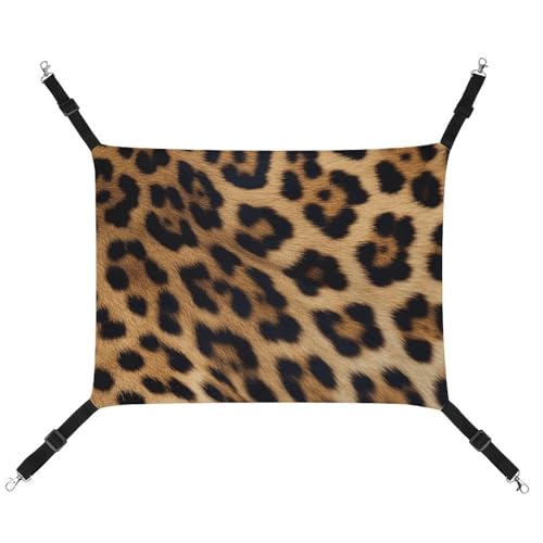 HETVBNS Raue Haustier-Hängematte mit Leopardenmuster für Katzen und Hunde, weiche atmungsaktive Canvas-Hängematte mit verstellbaren Trägern, bequemes und langlebiges Hängebett für kleine bis von HETVBNS