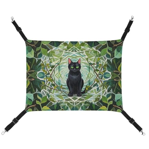 HETVBNS Schwarze Katzen-Haustier-Hängematte für Katzen und Hunde, weiche atmungsaktive Canvas-Hängematte mit verstellbaren Trägern, bequemes und langlebiges Hängebett für kleine bis mittelgroße von HETVBNS