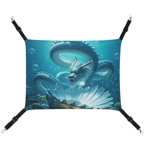 HETVBNS The Dragon King Haustierhängematte für Katzen & Hunde, weiche atmungsaktive Canvas-Hängematte mit verstellbaren Riemen, bequemes und langlebiges Hängebett für kleine bis mittelgroße Haustiere von HETVBNS