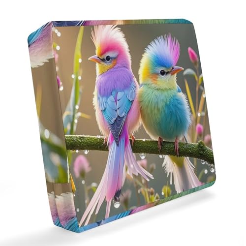 HETVBNS Wasserdichte Couch-Kissenbezüge für Haustiere, buntes kleines Vogel-Sofa-Kissenbezug, waschbar, UV- und wetterbeständig, Sitzbezug für Terrassenmöbel, 51 x 46 x 10 cm von HETVBNS