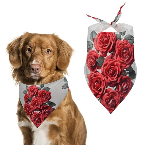 Halstücher für Hunde und Katzen mit roten Rosenblüten, dreieckig, waschbar, für Katzen und Hunde Halstücher für Hunde und Katzen mit roten Rosenblüten, dreieckig, waschbar, für Katzen und Hunde von HETVBNS