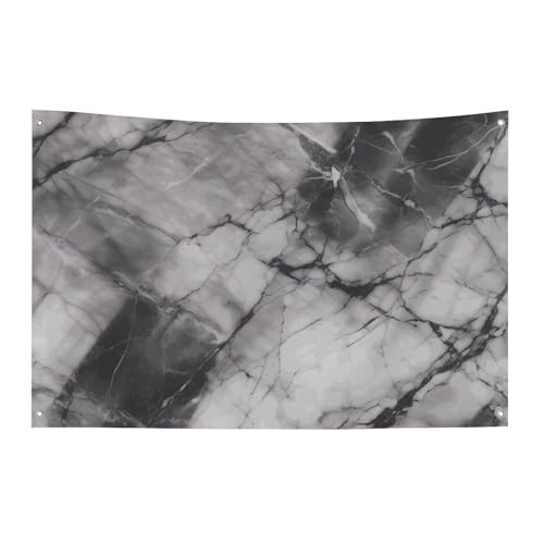 Hellschwarze Marmorflagge mit 4 Ösen, strapazierfähiges Polyester, einseitige Flaggen, wetterbeständige Banner für Wohnheim, Partys, Filme, Festivals, Dekoration, 119,4 x 177,8 cm Hellschwarze Marmorflagge mit 4 Ösen, strapazierfähiges Polyester, einseitige Flaggen, wetterbeständige Banner für Wohnheim, Partys, Filme, Festivals, Dekoration, 119,4 x 177,8 cm von HETVBNS