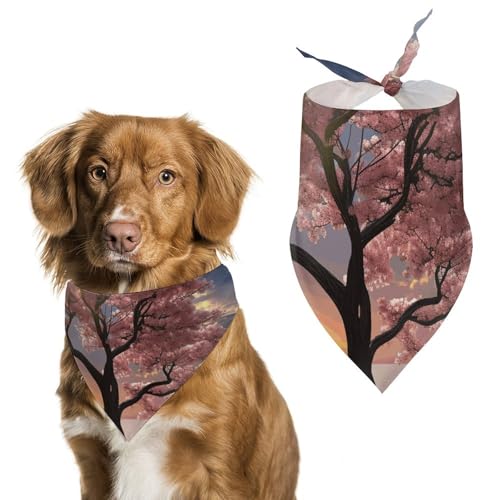 Hundehalstücher mit Blume und Baum, dreieckig, waschbar, für Katzen und Hunde von HETVBNS