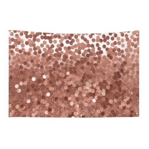Roségoldene Glitzer-Flagge mit 4 Ösen, strapazierfähiges Polyester, einseitige Flaggen, wetterbeständige Banner für Wohnheim, Partys, Filme, Festivals, Dekoration, 88,9 x 149,9 cm Roségoldene Glitzer-Flagge mit 4 Ösen, strapazierfähiges Polyester, einseitige Flaggen, wetterbeständige Banner für Wohnheim, Partys, Filme, Festivals, Dekoration, 88,9 x 149,9 cm von HETVBNS