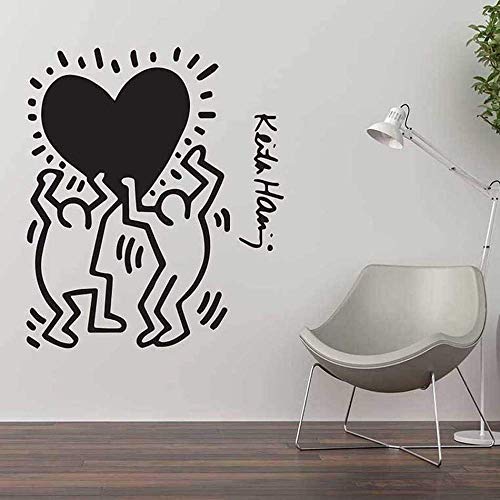 Keith Haring Wandaufkleber für Kinderzimmerdekorationen Wohnzimmer Wohnkultur Wandbild Weihnachtsfenster Aufkleber Schlafzimmer Nurser 1 57X58CM von HEUIZ